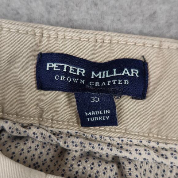 Peter Millar Shorts Size 31 Crown Crafted Khaki Flat Front Chino - Picture 7 of 13